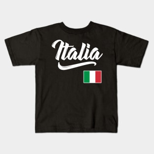 Italian Flag Italy Italian Italiano Heritage Kids T-Shirt